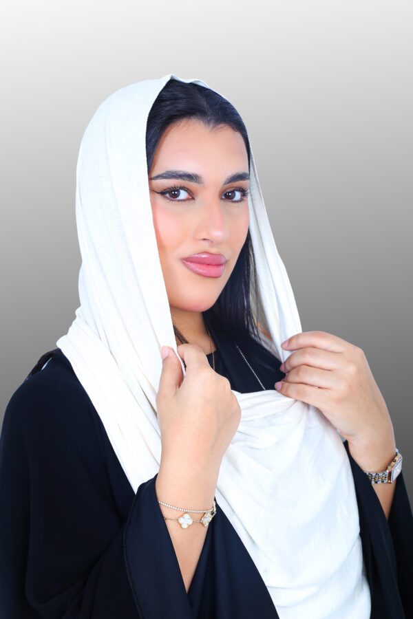 Crème hoofddoek Jersey